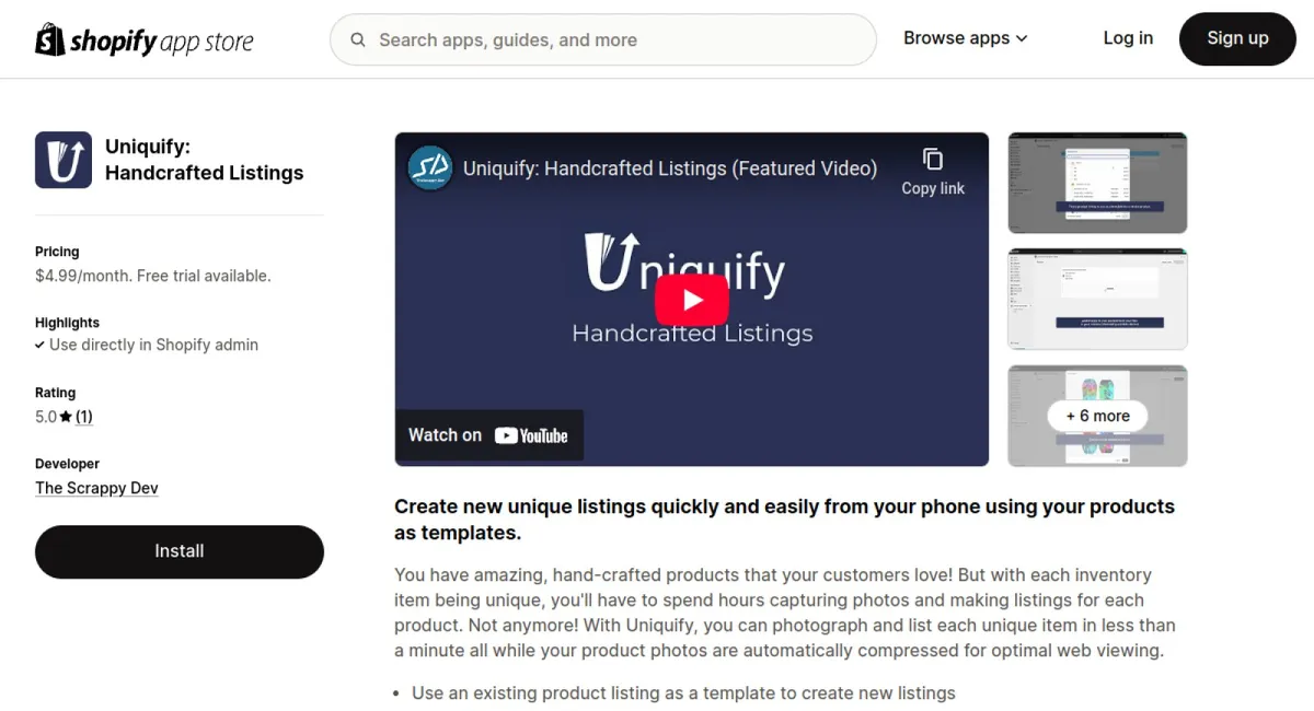 Uniquify: Handcrafted Listings cover