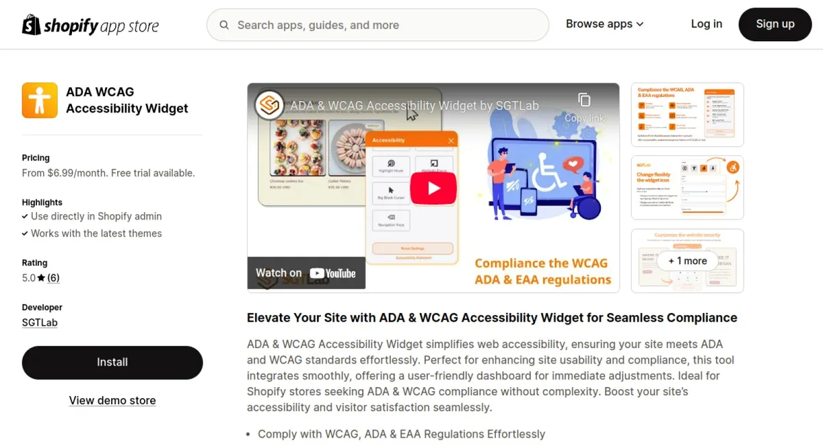 ADA WCAG Accessibility Widget cover