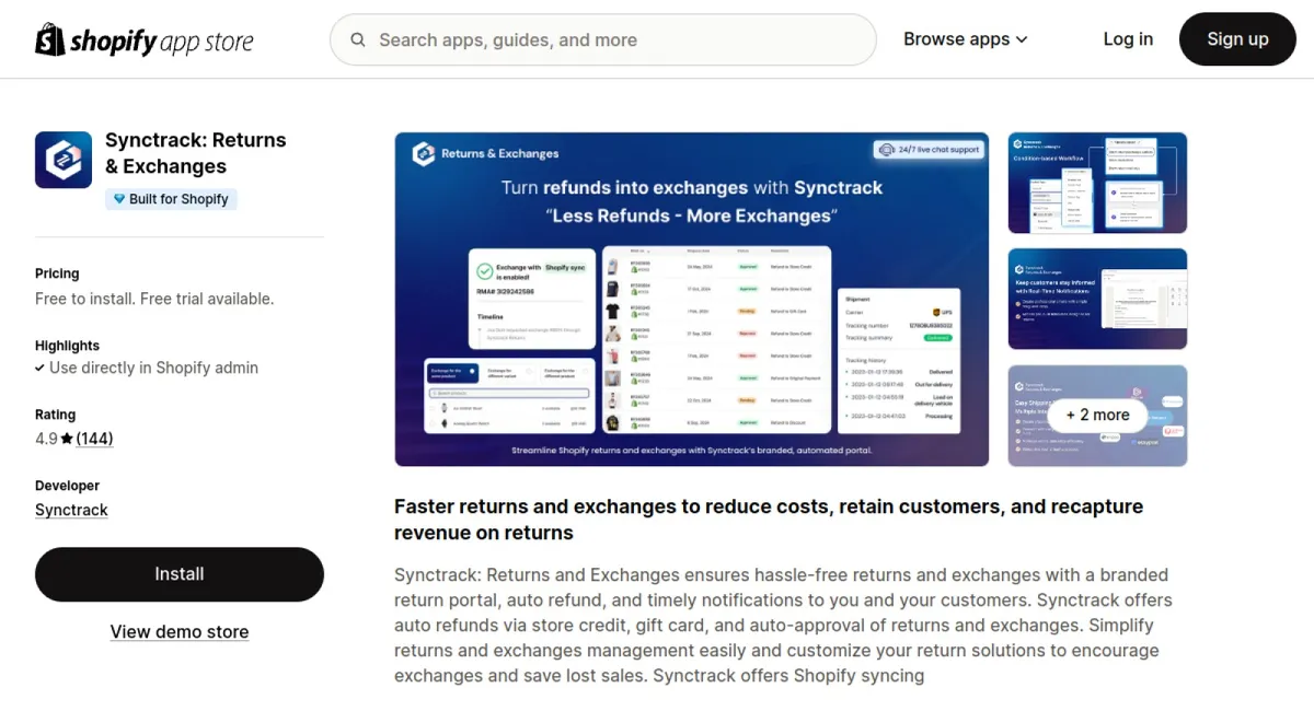 Synctrack: Returns &amp; Exchanges cover
