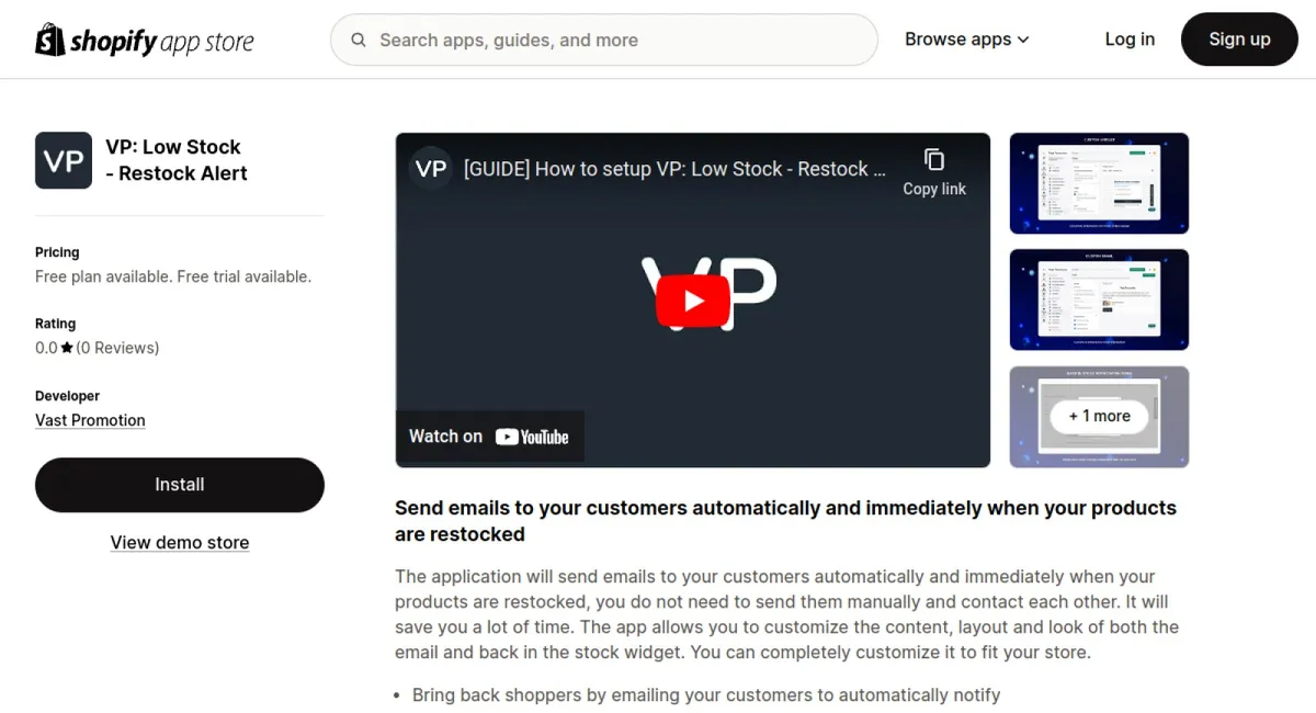VP: Low Stock - Restock Alert cover