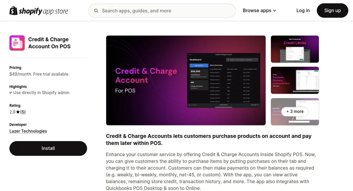 Credit &amp; Charge Account On POS cover