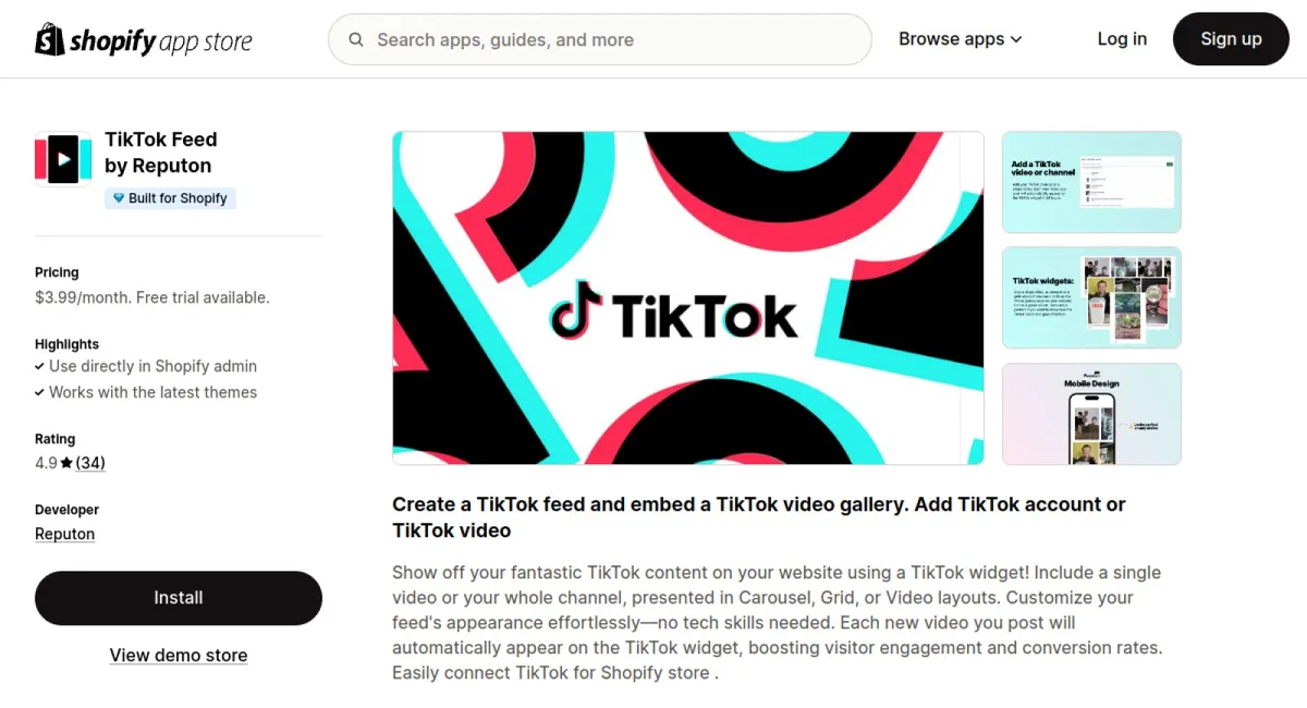 TikTok Feed by Reputon cover