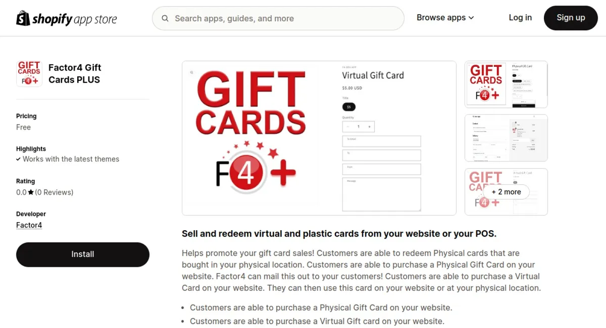 Factor4 Gift Cards PLUS cover