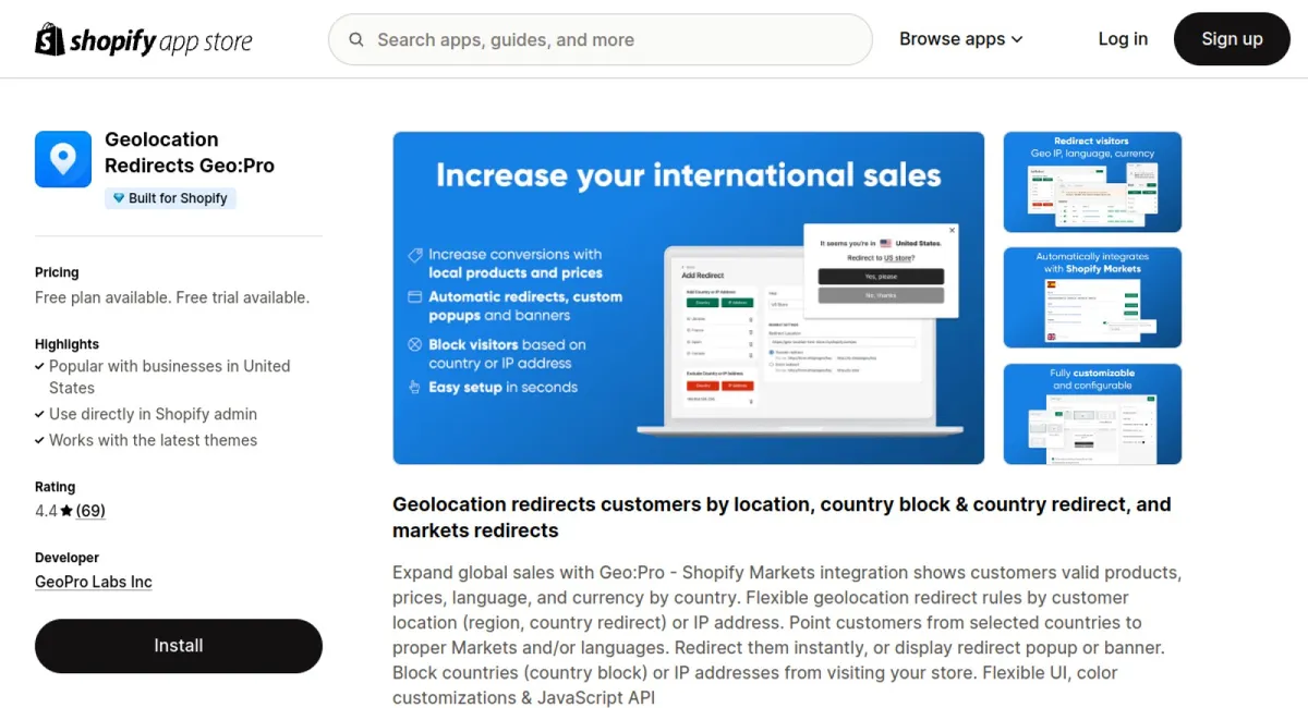Geolocation Redirects Geo:Pro cover