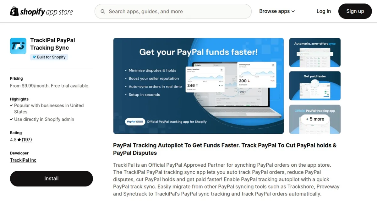 TrackiPal PayPal Tracking Sync cover