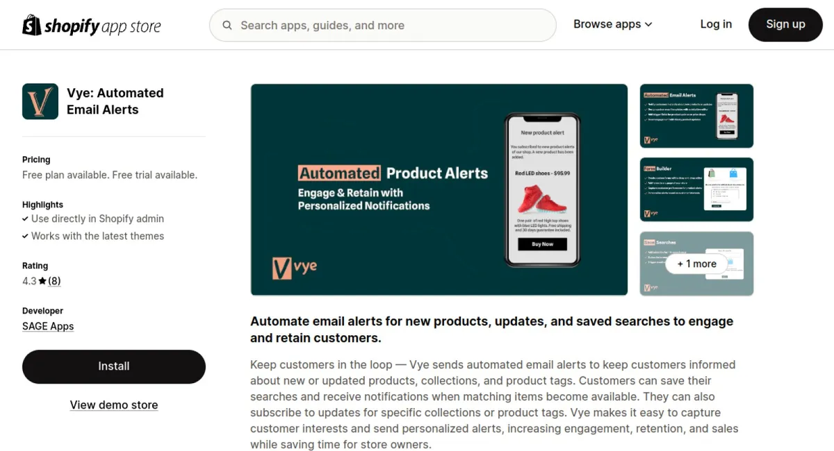 Vye: Automated Email Alerts cover
