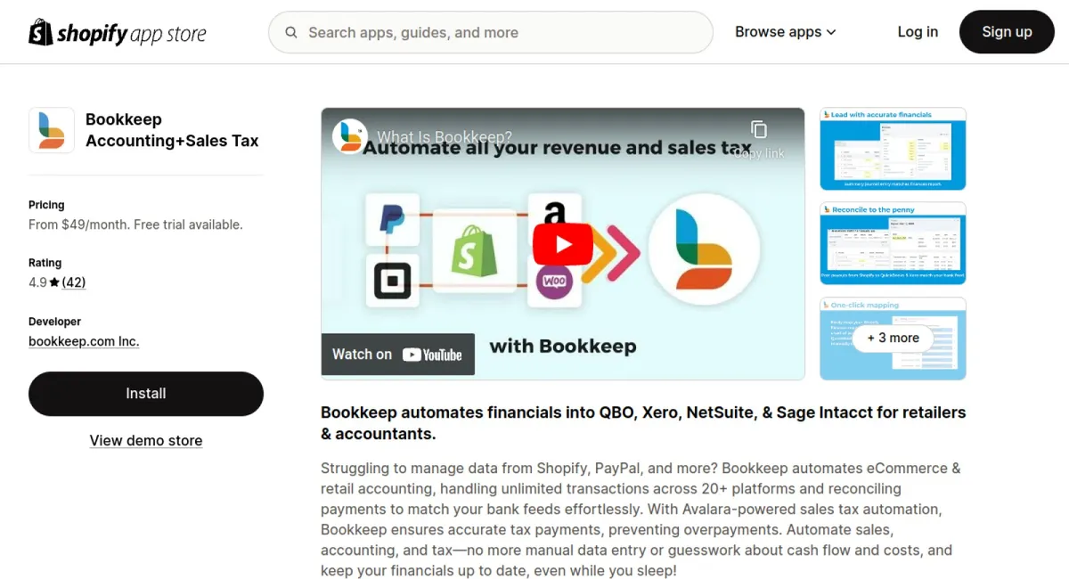 Bookkeep: Sales Tax+Acctg Sync cover