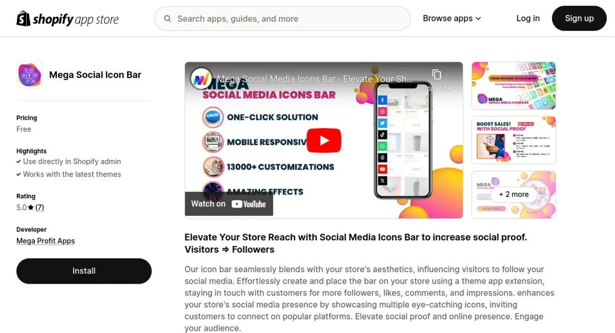 Mega Social Icon Bar cover