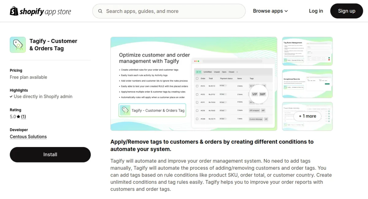 Tagify ‑ Customer &amp; Orders Tag cover