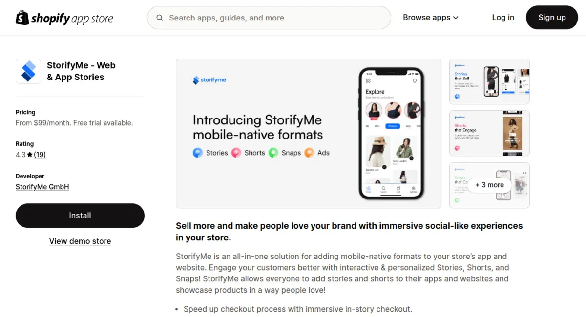 StorifyMe ‑ Web &amp; App Stories cover