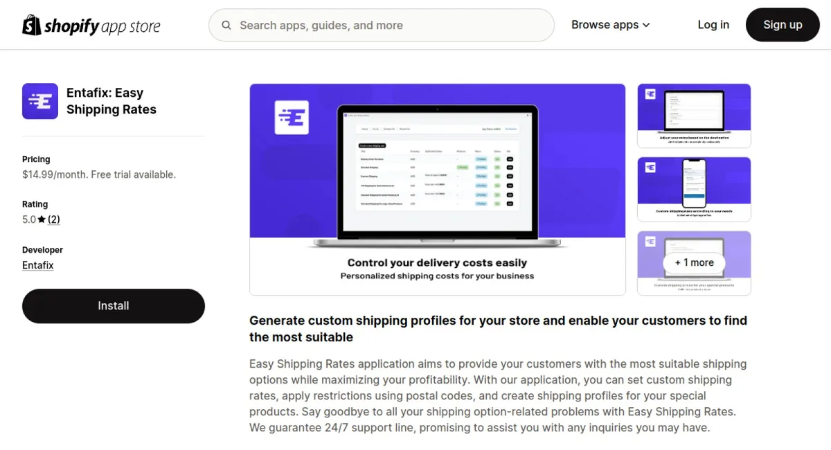 Entafix: Easy Shipping Rates cover