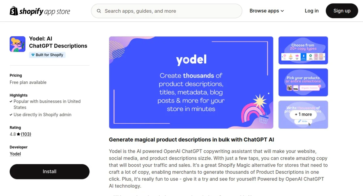 Yodel: AI ChatGPT Descriptions cover