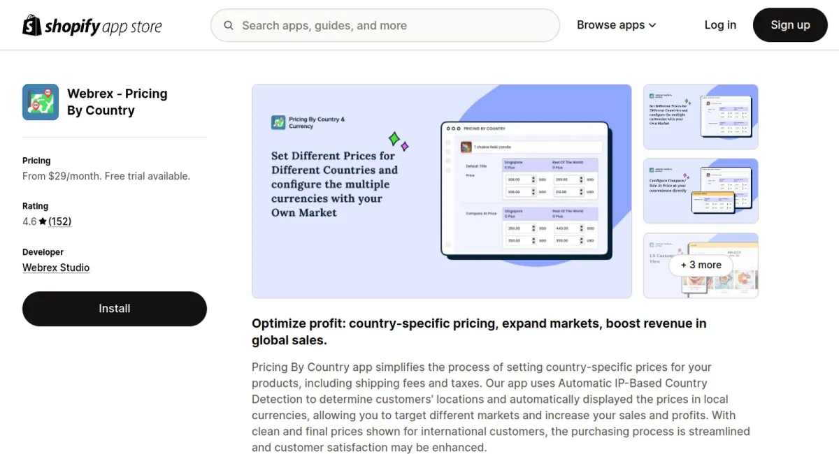 Webrex ‑ Pricing By Country cover