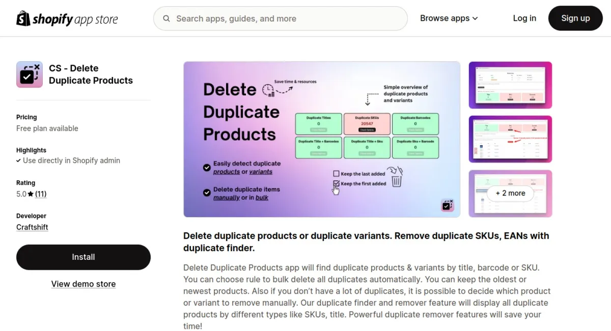 CS ‑ Delete Duplicate Products cover