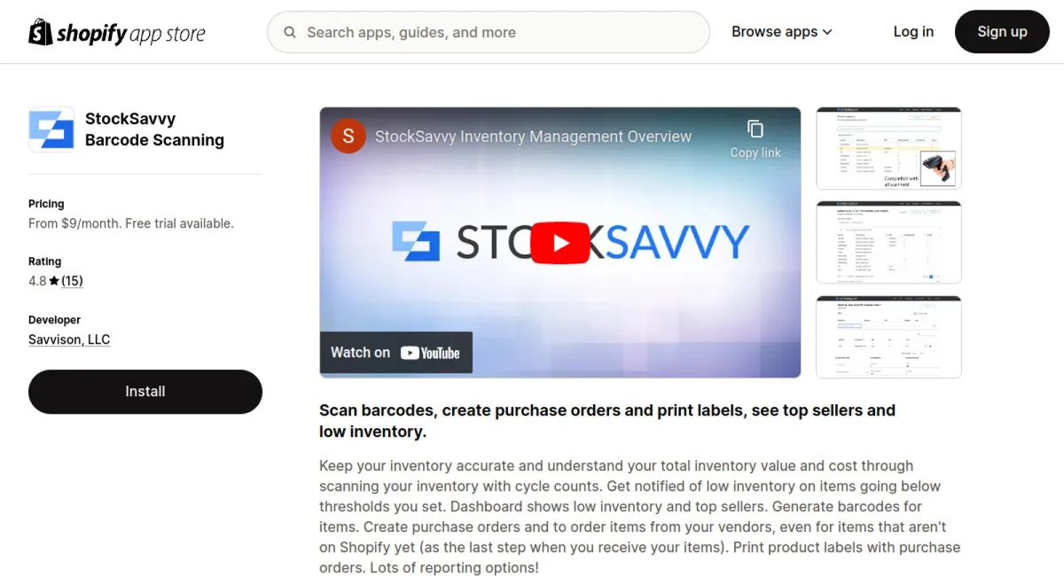 StockSavvy Barcode Scanning cover