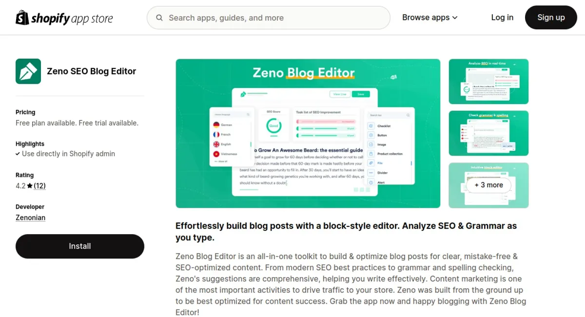 Zeno SEO Blog Editor cover