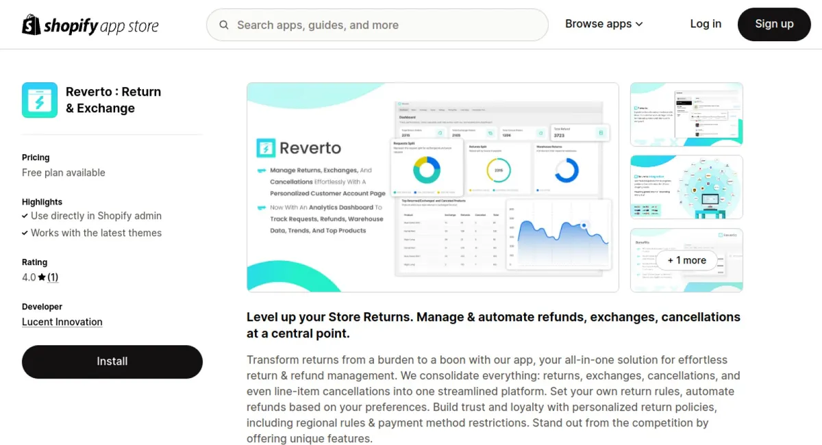 Reverto : Return &amp; Exchange cover