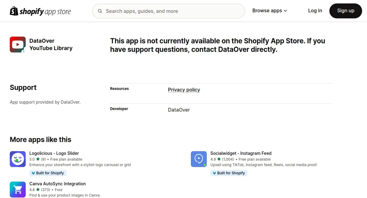 DataOver YouTube Library cover