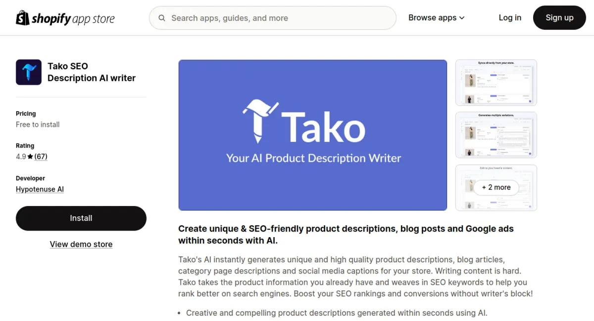 Tako SEO Description AI writer cover