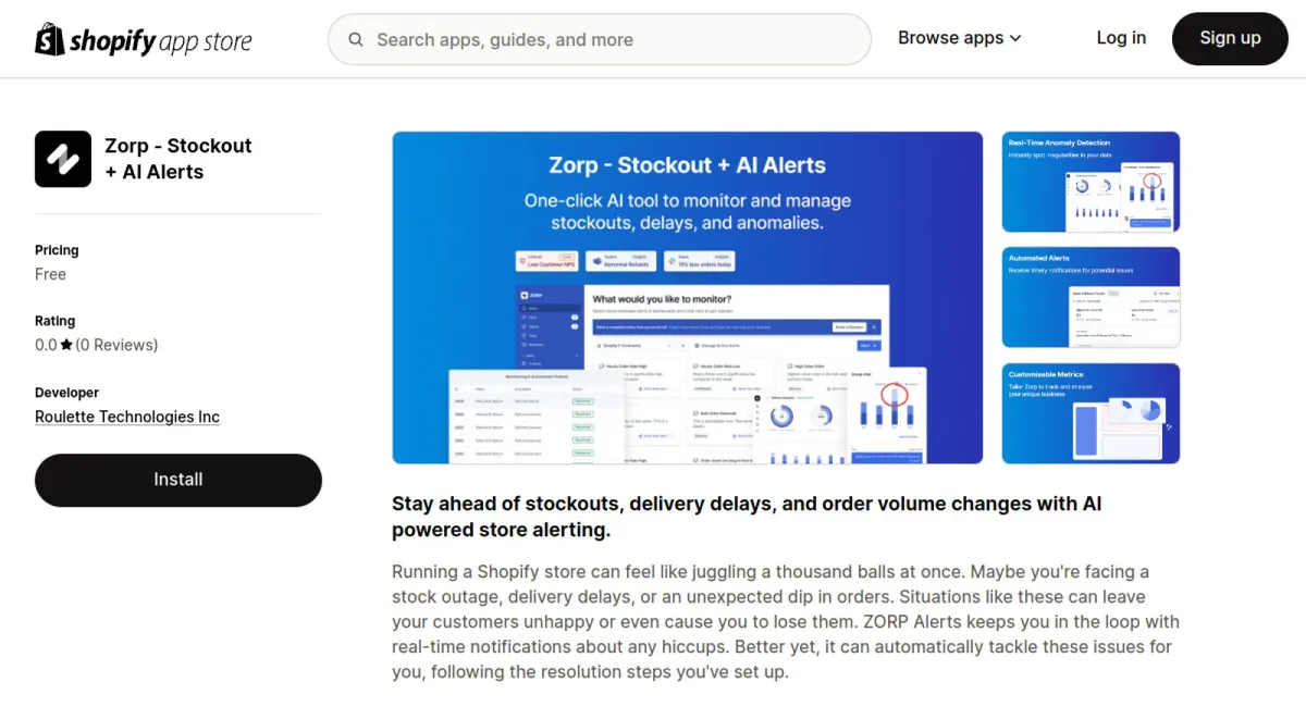 Zorp ‑ Stockout + AI Alerts cover