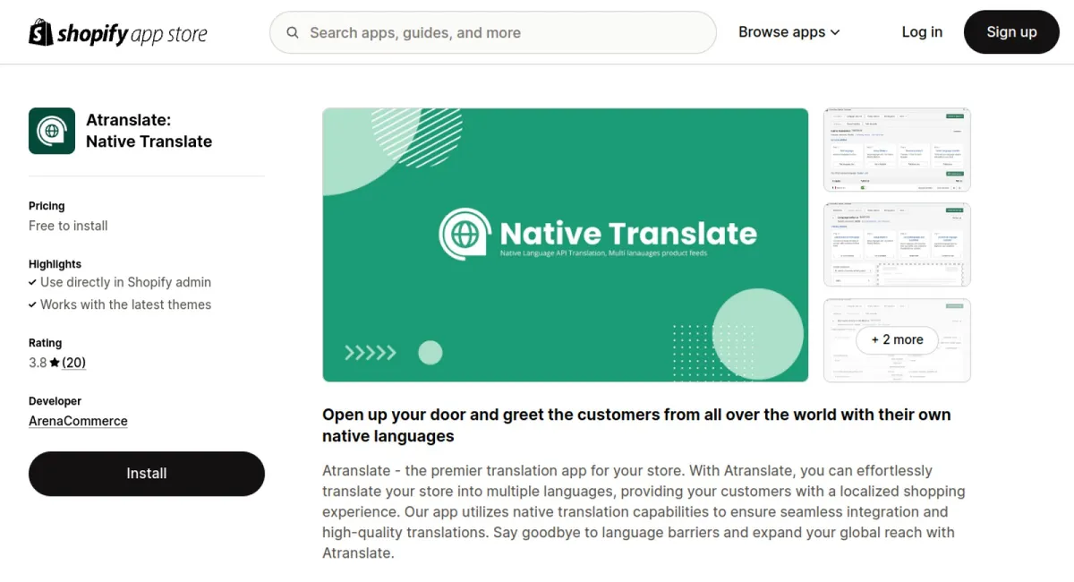 Atranslate: Native Translate cover