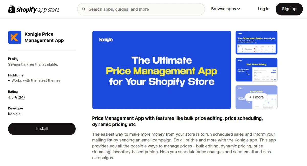 Konigle Price Management App cover