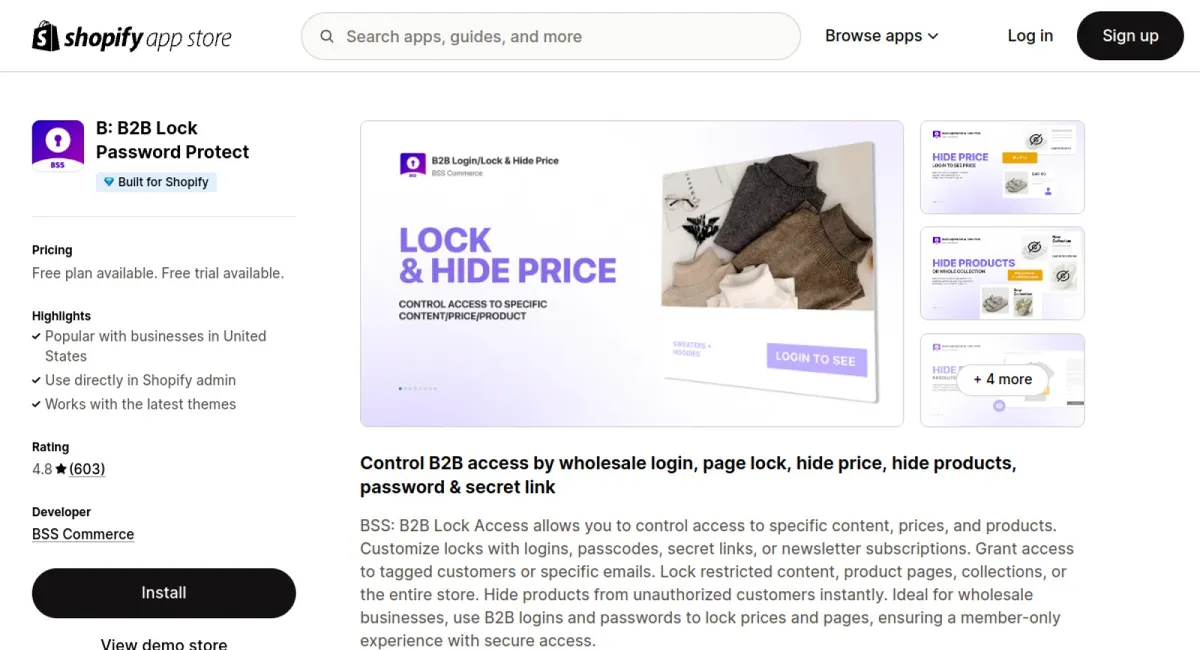 B2B Login Lock Hide Price BSS cover