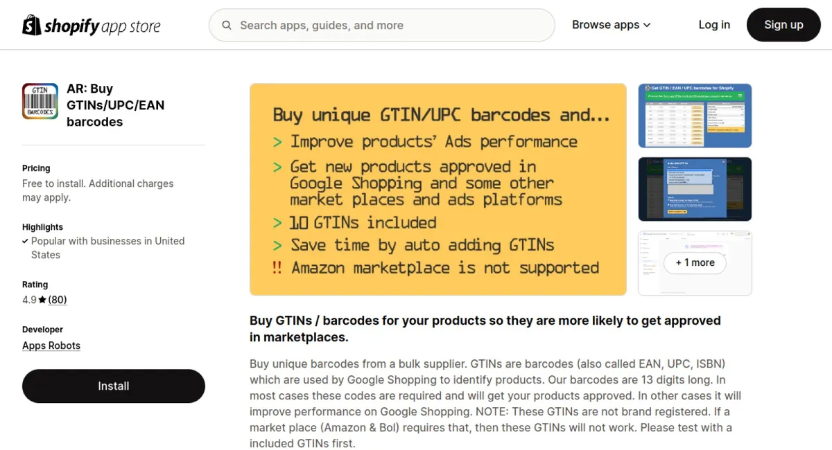 AR: Buy GTINs/UPC/EAN barcodes cover