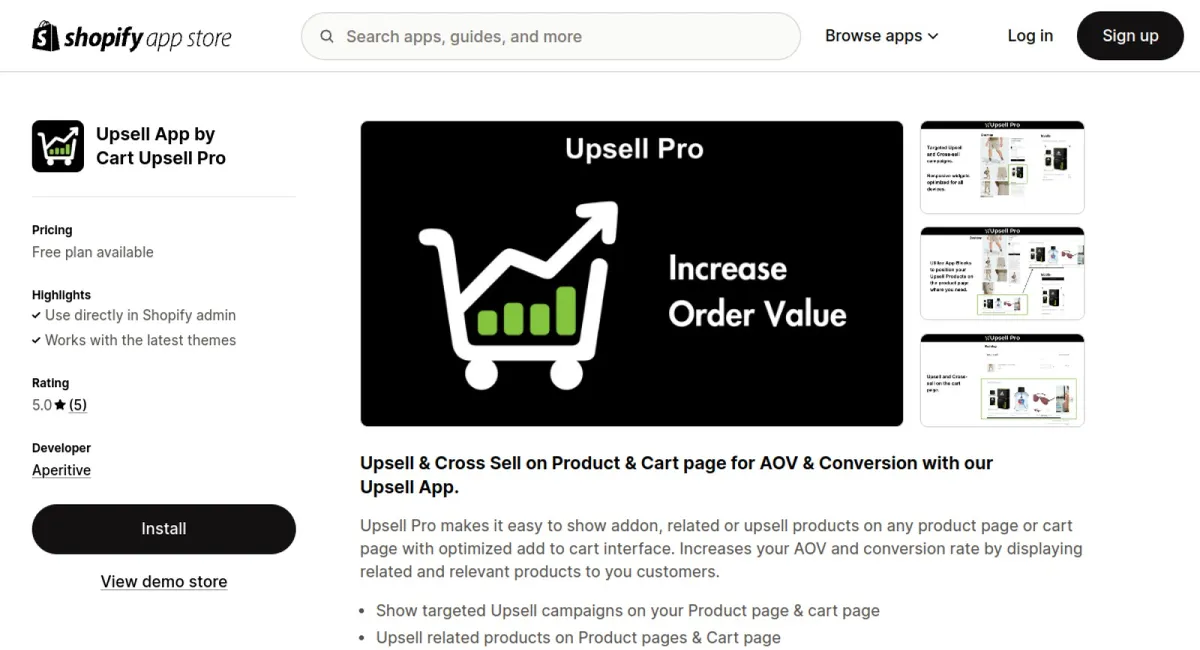 Upsell App by Cart Upsell Pro cover