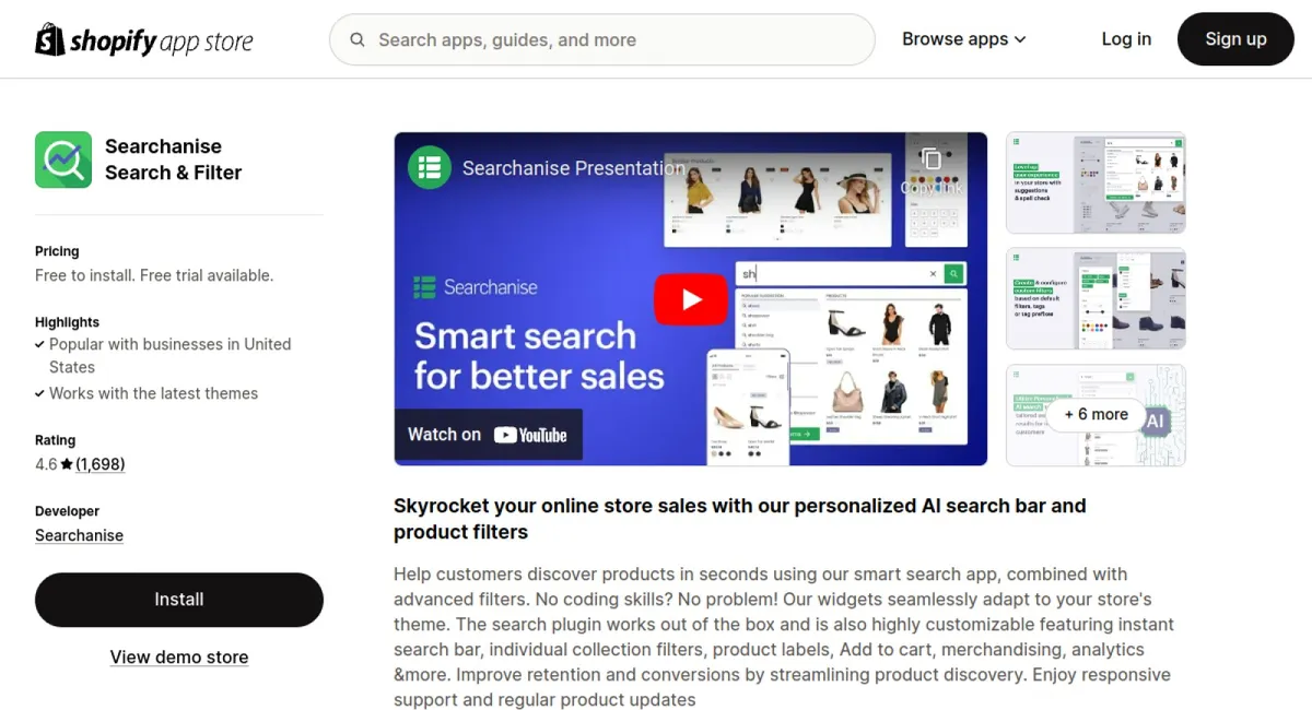 Searchanise Search &amp; Filter cover