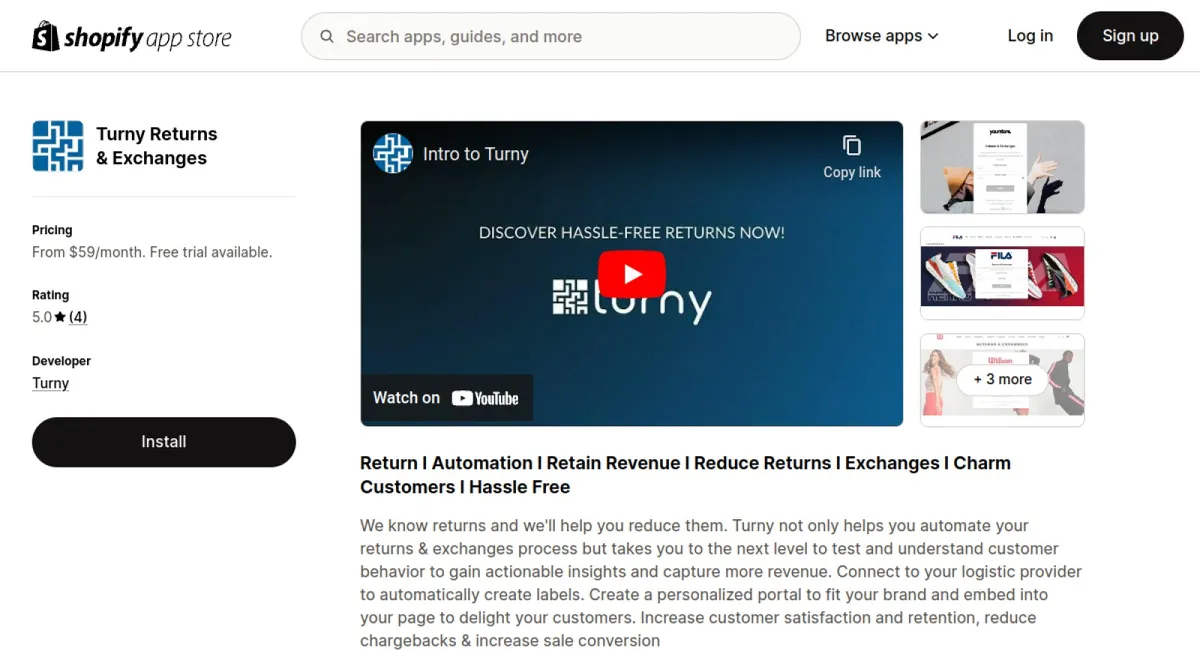 Turny Returns &amp; Exchanges cover