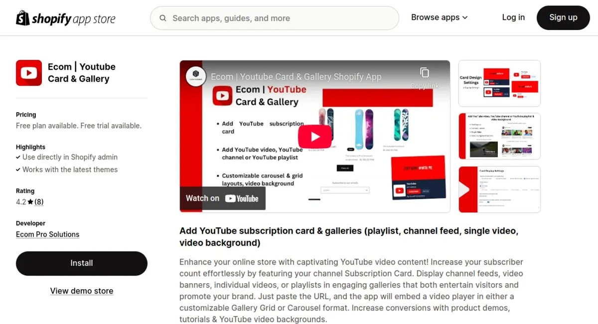Ecom | Youtube Card &amp; Gallery cover