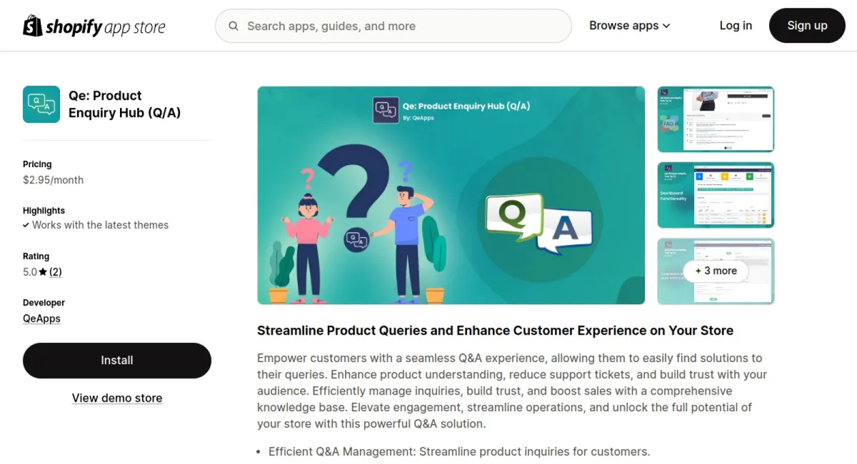 Qe: Product Enquiry Hub (Q/A) cover