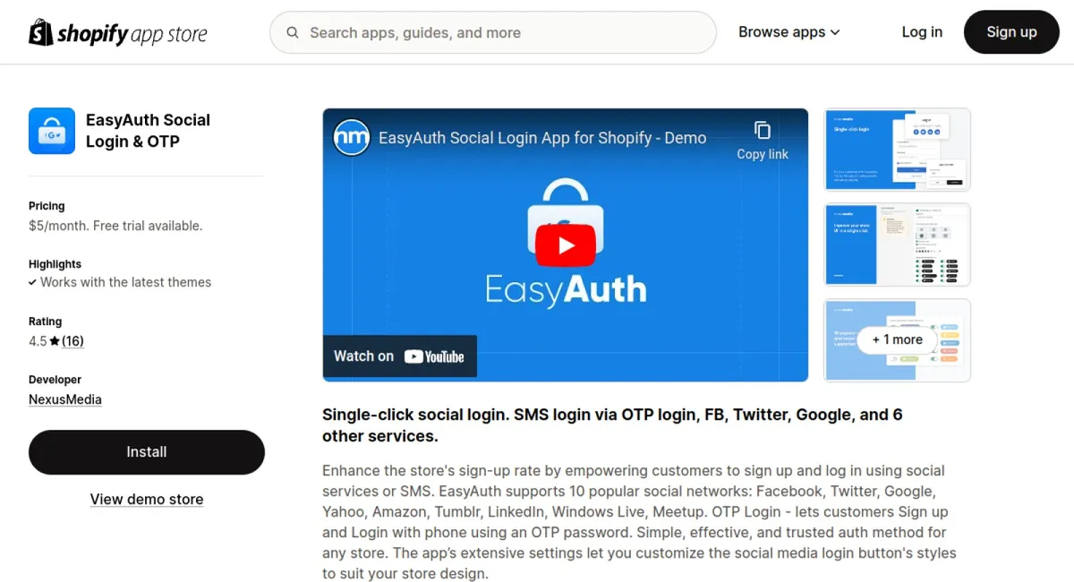 EasyAuth Social Login &amp; OTP cover
