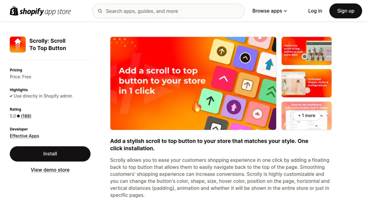 Scrolly: Scroll To Top Button cover