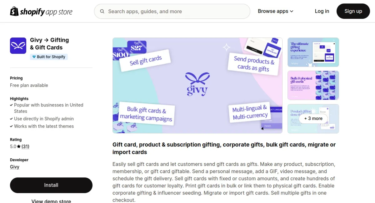 Givy → Gifting &amp; Gift Cards cover