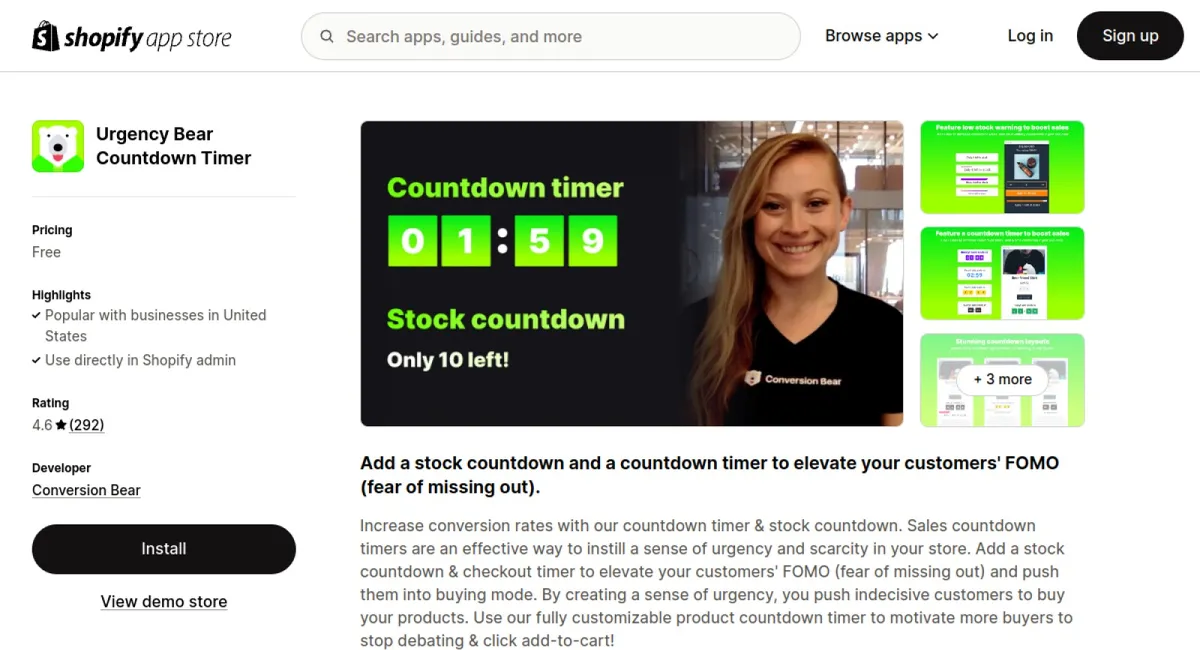 Urgency Bear Countdown Timer cover