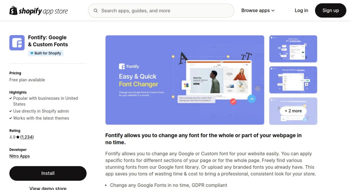 Fontify: Google &amp; Custom Fonts cover