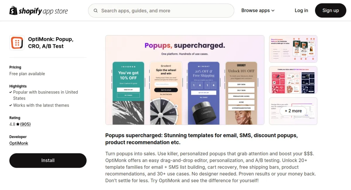 OptiMonk: Popup, CRO, A/B Test cover