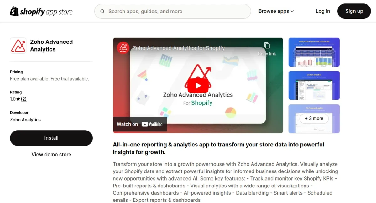 Zoho Advanced Analytics cover