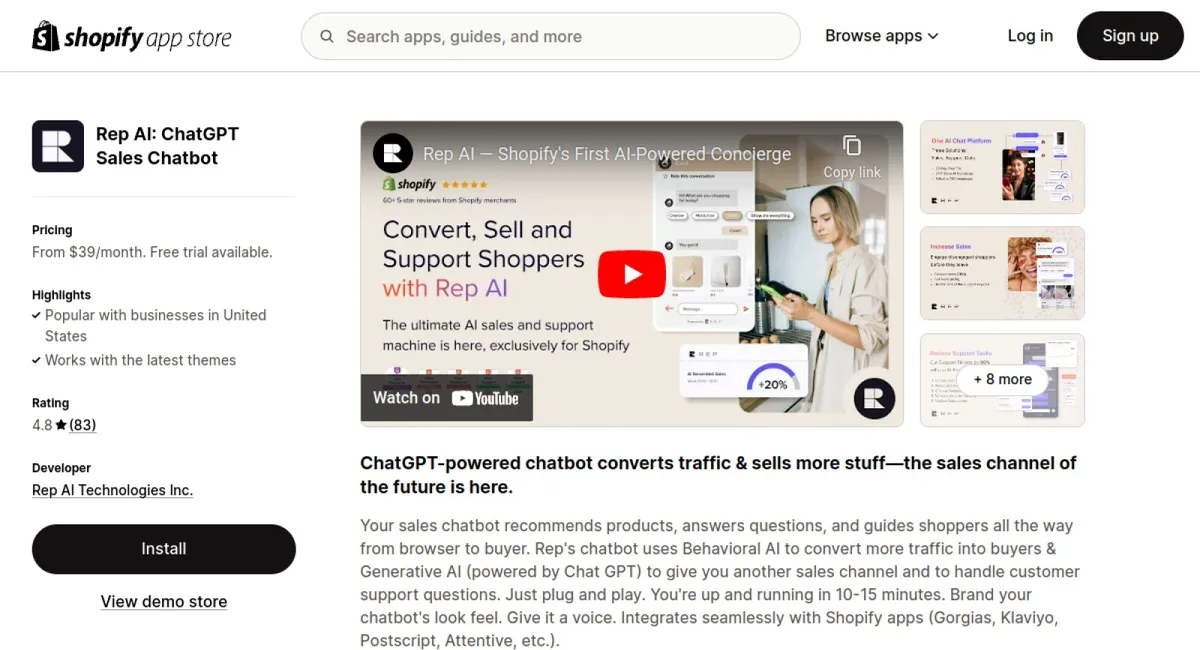 Rep AI: ChatGPT Sales Chatbot cover