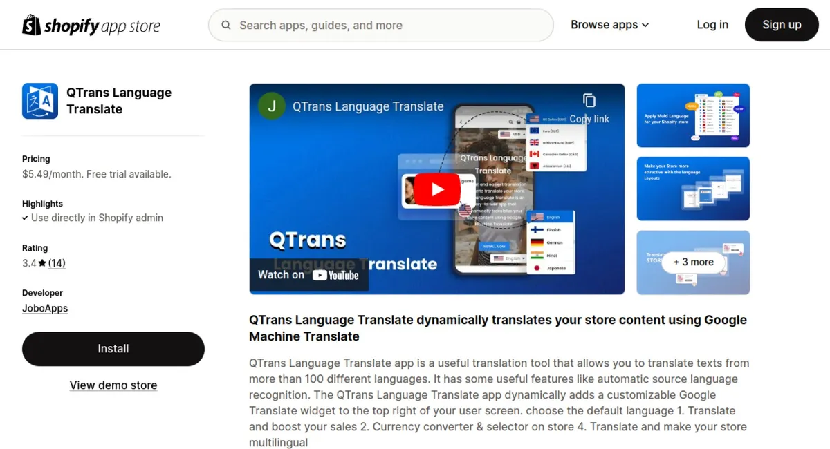 QTrans Language Translate cover