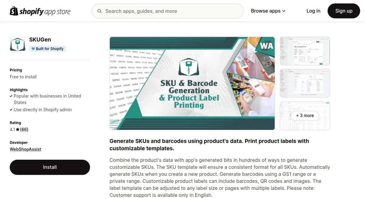 SKUGen SKU &amp; Barcode Generator cover