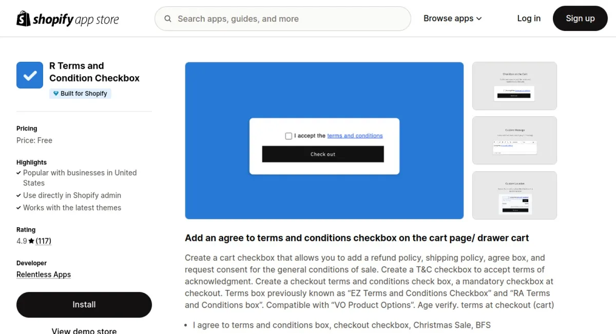 R Terms and Condition Checkbox cover