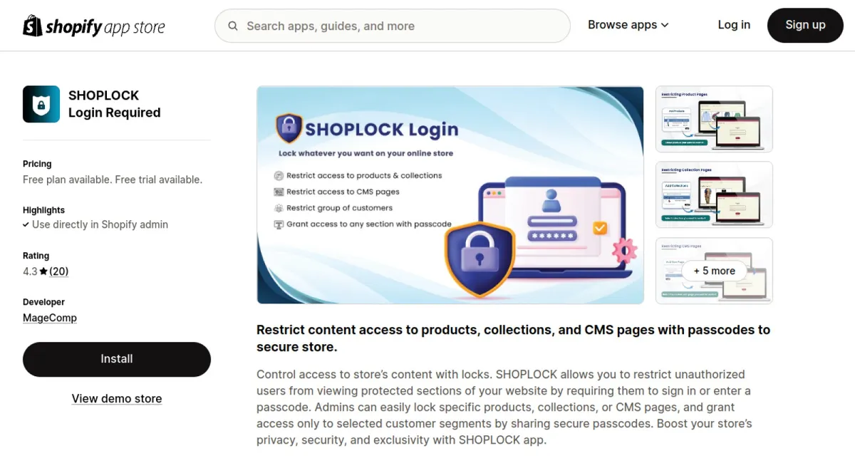 SHOPLOCK Login Required cover