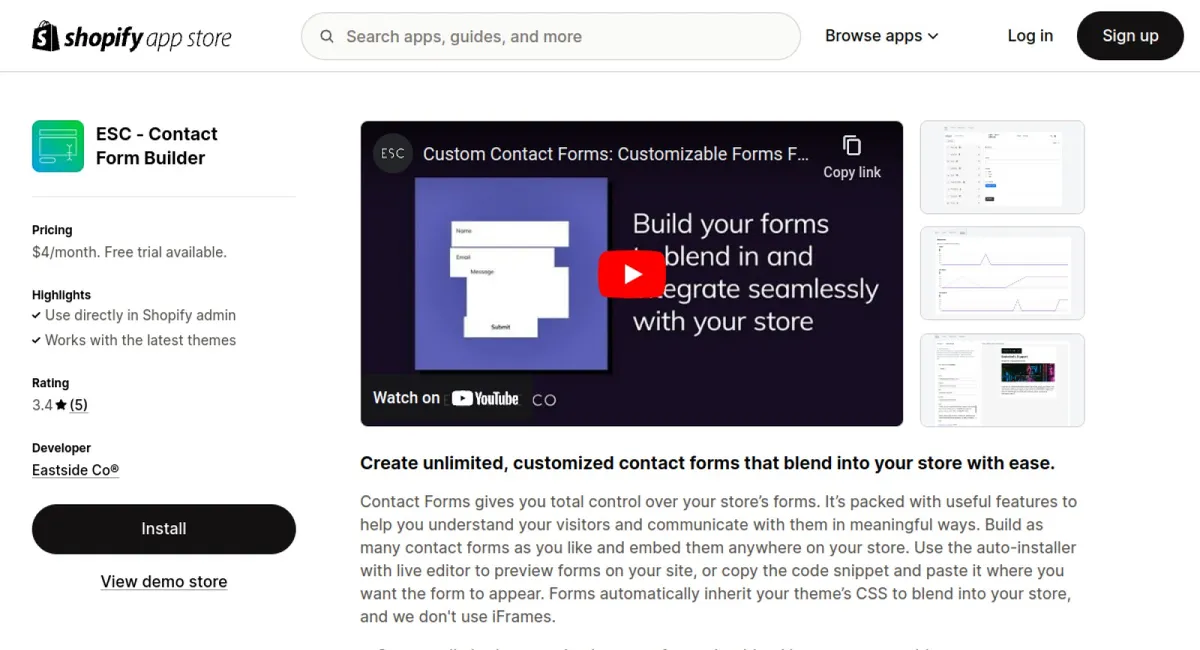 ESC ‑ Contact Form Builder cover