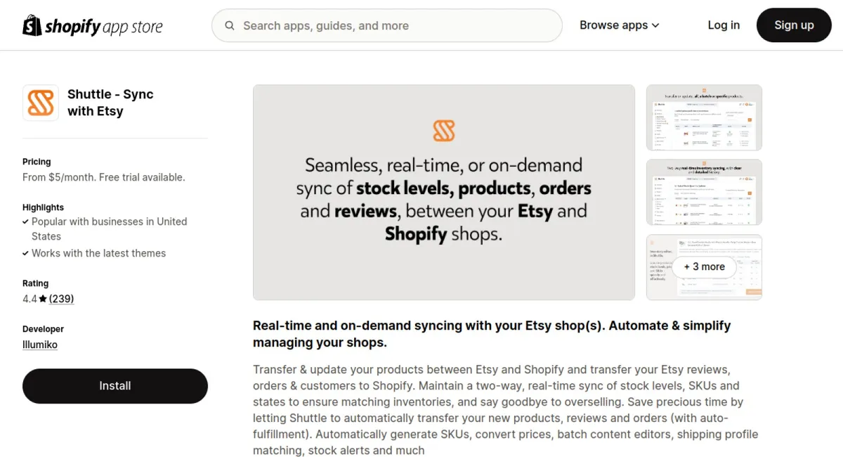 Shuttle ‑ Sync with Etsy cover