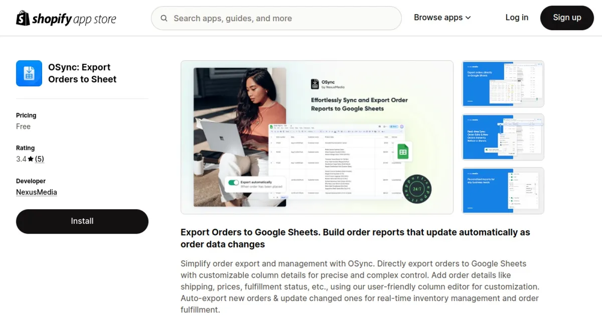 OSync: Export Orders to Sheet cover