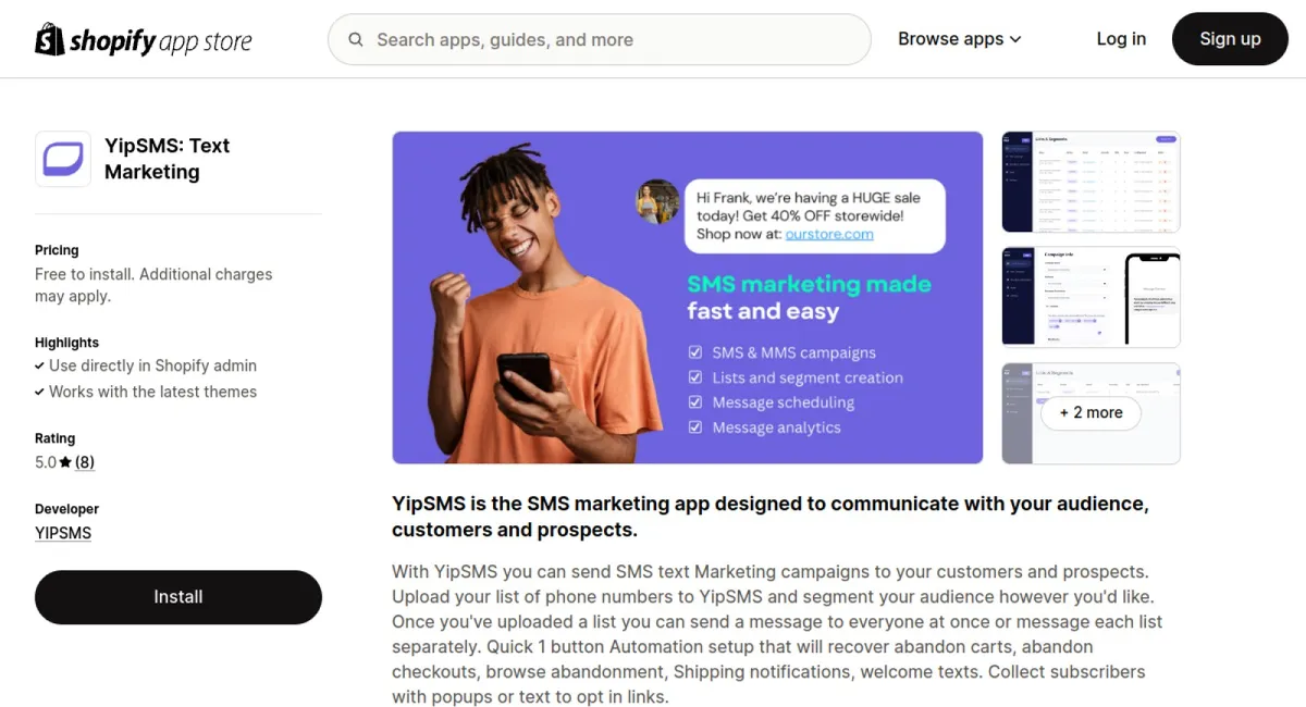 YipSMS Simple SMS Marketing cover