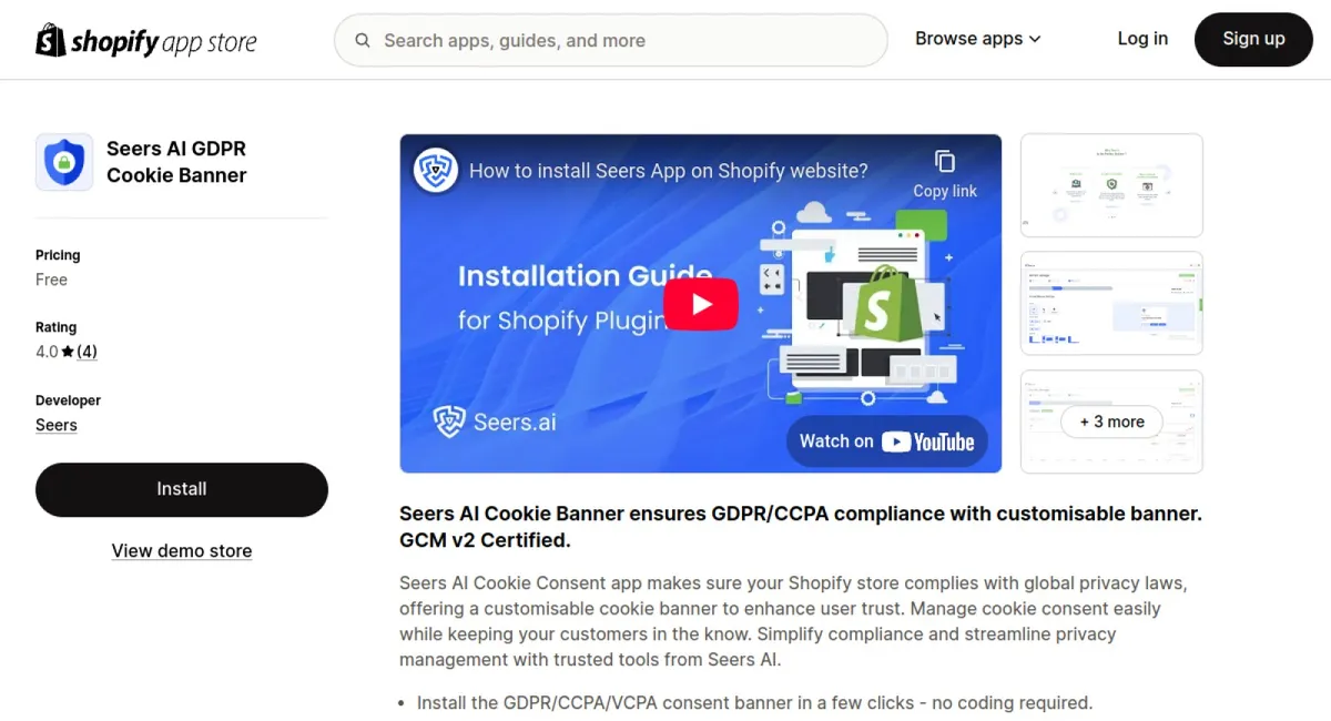 Seers Ai GDPR Cookie Banner cover